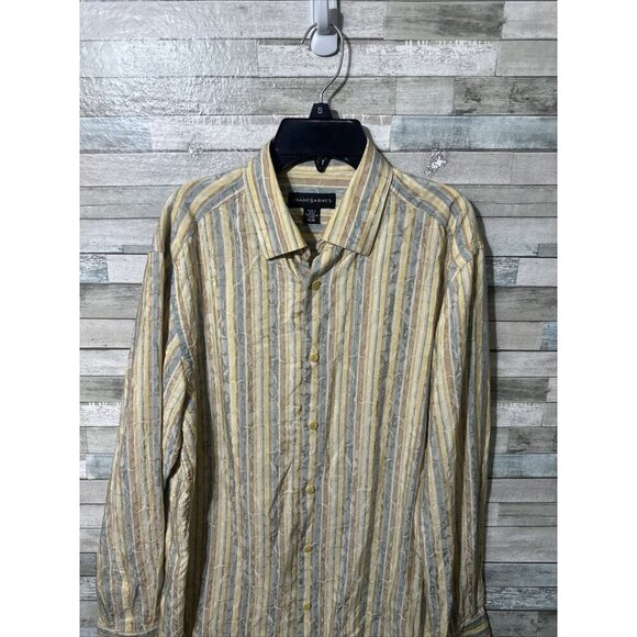 Men’s Jhane Barnes Dress Shirt Multicolored Silk Blend Size Medium - Picture 9 of 16